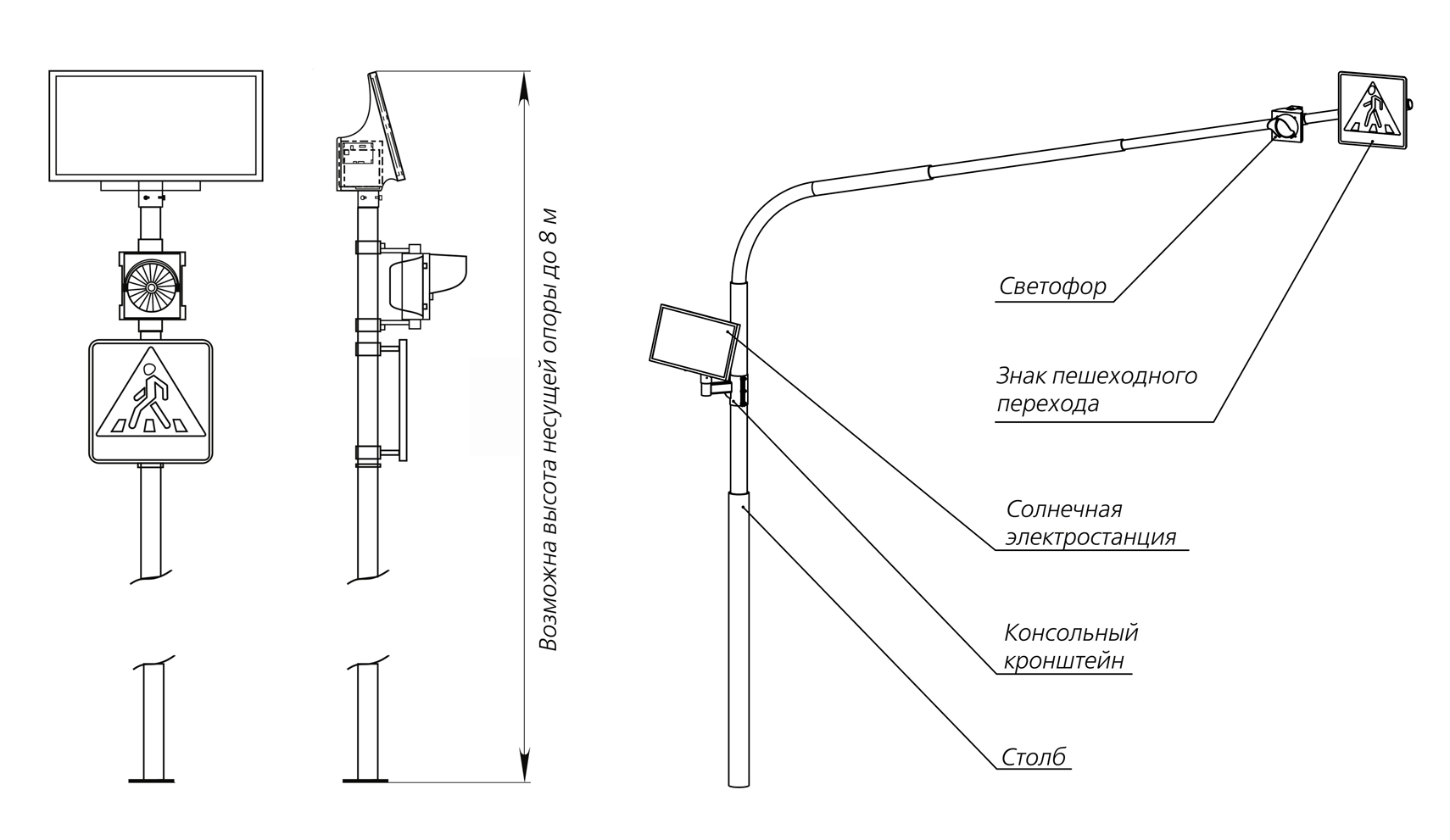 Автономные светофоры на солнечных батареях